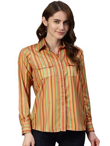 jainish women double pocket shirt style top (lime, l)