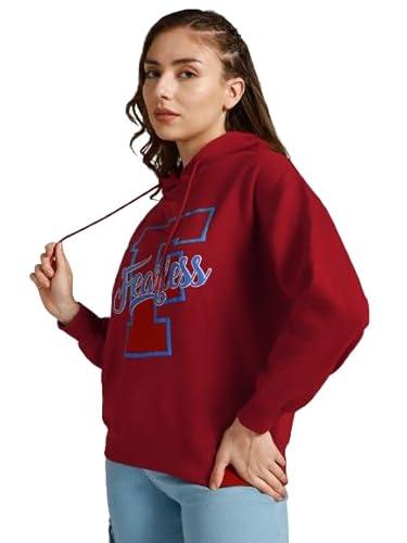 high star red cotton blend long sleeves round neck na sweatshirts_hswssw23012_rd_m