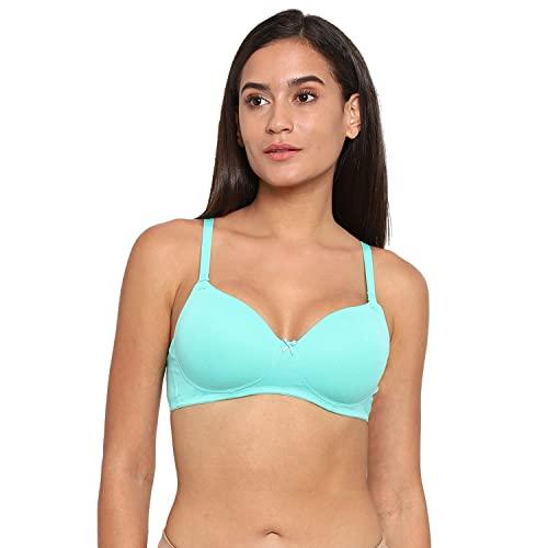 zivame women's synthetic padded wire free full coverage bra blue