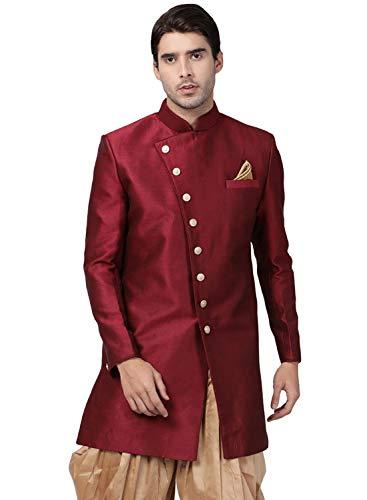 vastramay men's maroon silk blend sherwani only top_vasmiw005ma_36