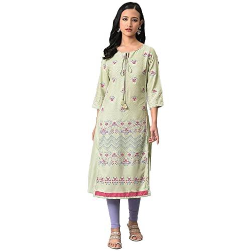 w for woman women's viscose regular kurta (23few18440-119573_light green