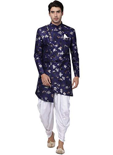 vastramay men's royal blue silk blend sherwani set_vasmiw006buncdwh_36