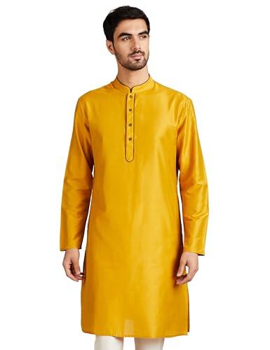 amazon brand - symbol rayon, polyester men's kurtas (sy-a22-mna-etk-01_m.mustard_s)