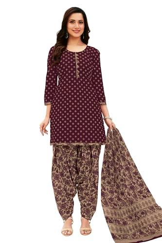 miraan cotton printed readymade salwar suit for women (miraansan2214xxl_brown_xx-large)