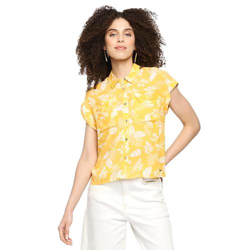 pepe jeans women's regular shirt (pl304315_yellow l)