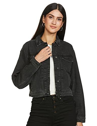 american eagle outfitters ae black cropped denim jacket