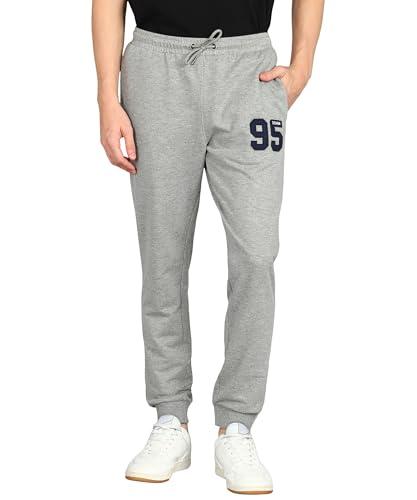 alan jones clothing men's slim fit poly cotton track pants (jog18-d95-mil-l_grey, melange_l)