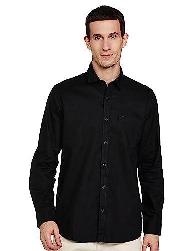 peter england men's slim fit shirt (pcsfsslp746995_black 42)