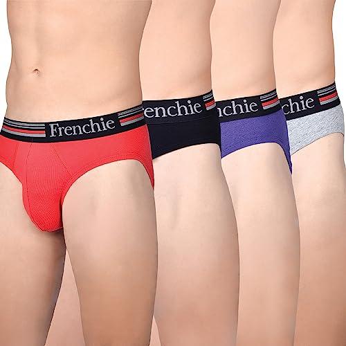 frenchie casuals 4000 men's cotton briefs, soild underwear for men with ultrasoft waistband - pack of 4(xl)