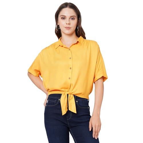 pepe jeans women's loose fit shirt (pl304526_mustard s)