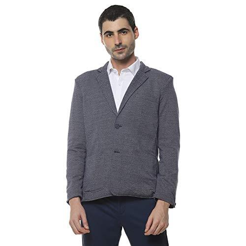 campus sutra men solid stylish full sleeve casual blazer's blue