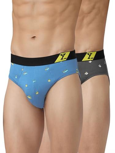 xyxx men's pure cotton regular printed brief (pack of 2) (xy_cr6_brf1_02_03_bus blue+vespa grey_xl)