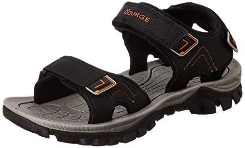 bourge men's garda-z27 black and orange floaters-6 uk (40 eu) (7 us) (garda-141-06)