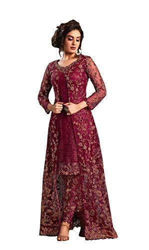 rudraprayag women's anarkali long gown (4592-a_wine_semi stitched)