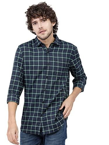 ketch men's slim fit shirt (khsh000064_green/mint