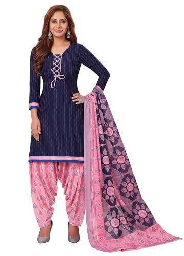 miraan cotton printed readymade salwar suit for women (bandcolor8031s_blue_small)