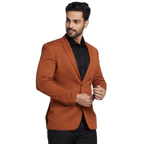 park avenue men's super slim fit pure terylene structure pattern notch lapel full sleeve formal jacket