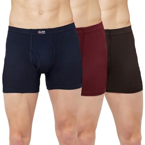 t.t. mens jazz fine long inner elastic trunk pack of 3 maroon::brown::navy