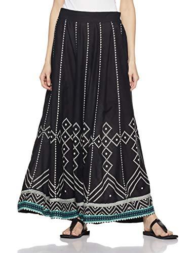 w for woman women's maxi skirt (18fe55386-59518_black_wm_black_m)