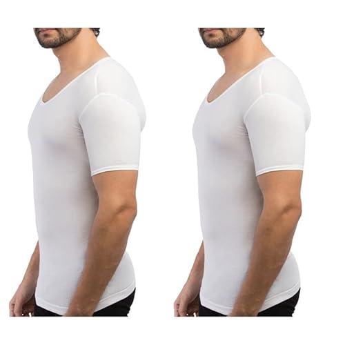 vip bonus classic round neck premium cotton vest with sleeves, 100% combed cotton, antibacterial and odour control vest for men’s- pack of 2, 95 cm (white