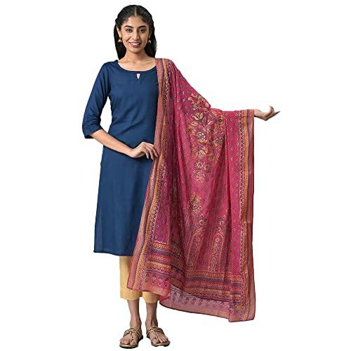 aurelia geometric woven polyester womens casual dupatta (pink, free size)