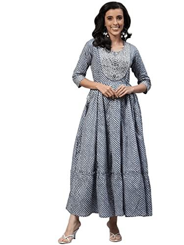 readiprint fashions womens anarkali style cotton fabric grey color dress (grey_l)