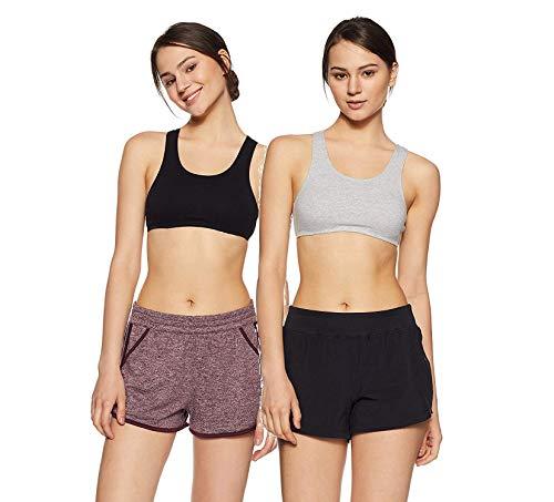 jockey women's cotton top (pack of 2) (1582 _ black + light grey melange _ l)