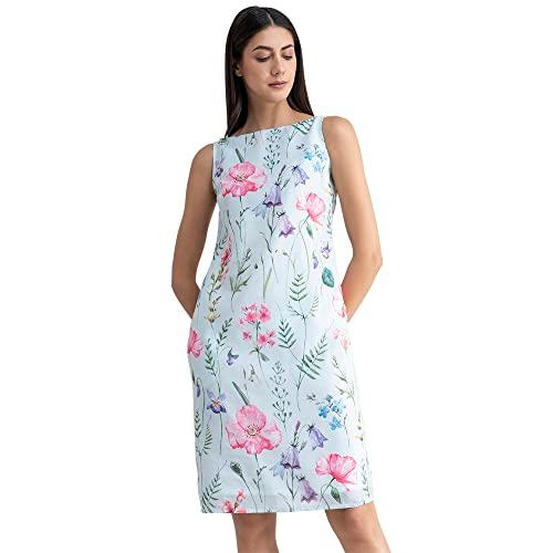 fablestreet women's casual boat neck green floral dress