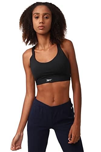 reebok women's synthetic wire free studio bra seamless (fk5318_black_38d)