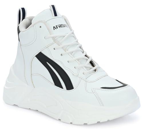 afrojack womens comfortable casual sneakers - white