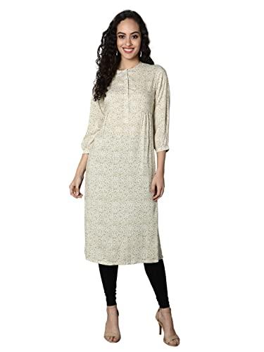 see designs white, green floral print women's kurta_sd1633xl