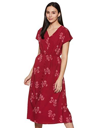 harpa women's synthetic a-line midi dress (gr6060_red_xl)