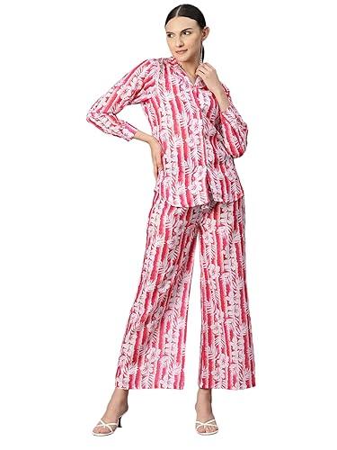 readiprint fashions shirt style cotton fabric red color co-ord set