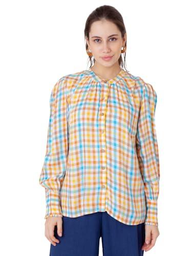 zink london women's multi checks shirt top