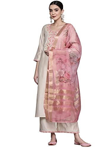 indo era women's straight viscose embroidered kurta palazzo with dupatta set (off white_23prn9321_x-large)