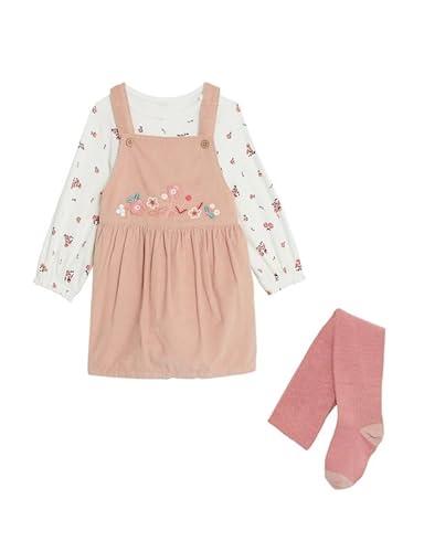 marks & spencer baby-girl's cotton fit and flare above the knee dress (60612237004_pink mix