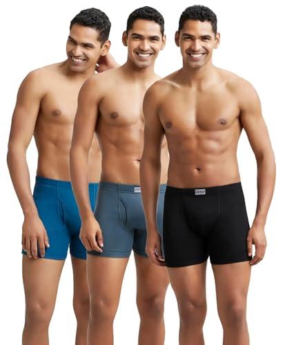 jockey 8008 men's super combed cotton rib solid boxer brief with ultrasoft concealed waistband (pack of 3)_multi colour_xl