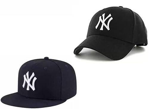 brand combo pack of 2 stylish sport virat inspire + baseball. ny hip-hop cap for men's and boy's cap (pack of 2) multicolour