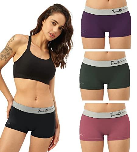 freecultr women's underwear antibacterial micromodal airsoft | boy short - non-itch, no chafing, sweat-proof comfort size xl pack of 4-pot black,trippy violet,seaweed green,rossini red