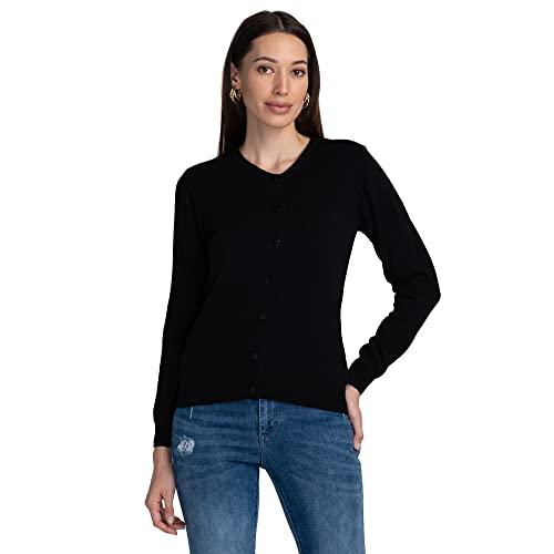 globus black solid cardigan sweater