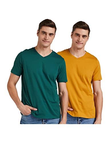 amazon brand - symbol men's solid regular t-shirt (aw17plpo2v5_viridian & inca gold l)