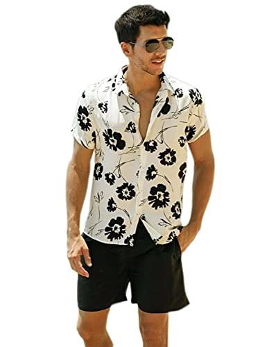 lymio casual shirt for men|| shirt for men|| men stylish shirt || men printed shirt (beach-floral-bsy) (m, white)