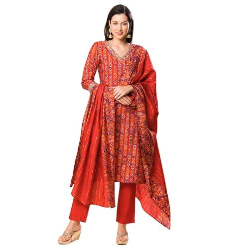 globus women kurta sets (3641555003_red_l)