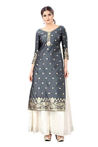 silk land women's woven design grey soft silk unstitched dress material (szdmgy-24)