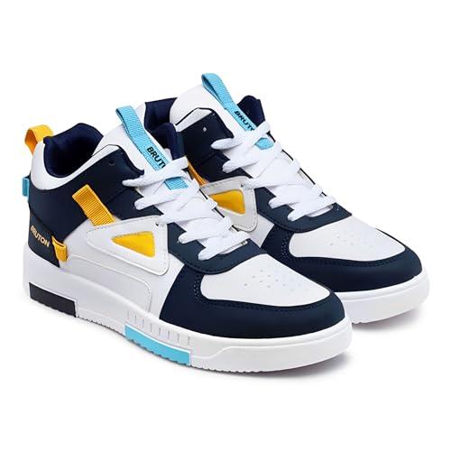 bruton men's 331 white blue synthetic leather with pu sole outdoor stylish sneakers shoes -8