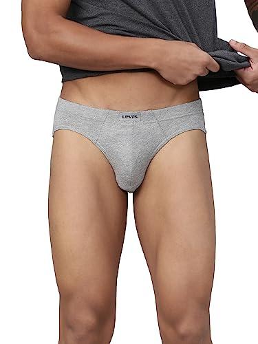 levi's cotton men's style #011 comfort regular fit solid brief (pr71986_lt. grey melange_l)