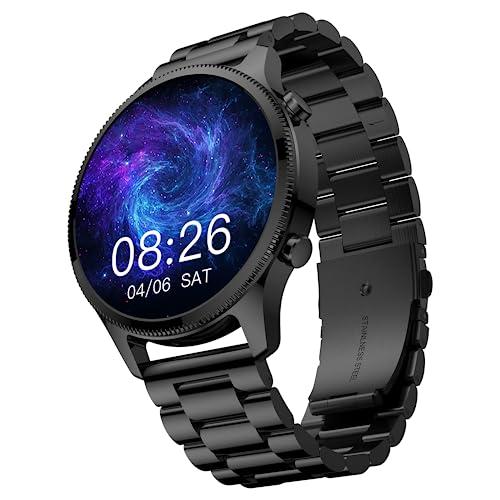 noise halo plus 1.46" super amoled display elite smart watch, bluetooth calling, stainless steel build, always on display, upto 7 days battery (elite black)