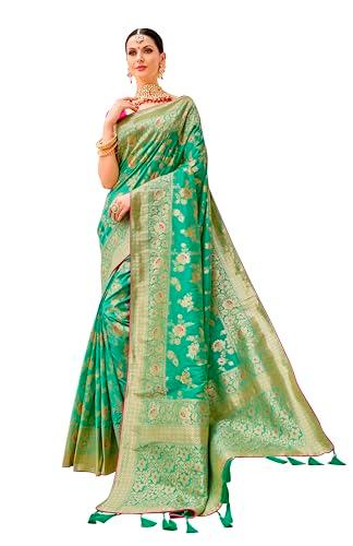 monjolika fashion women's woven silk saree with blouse piece (37769_color_light green)