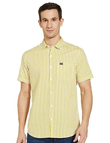 the indian garage co men's slim fit shirt (1221-sh144-05_yellow xl)