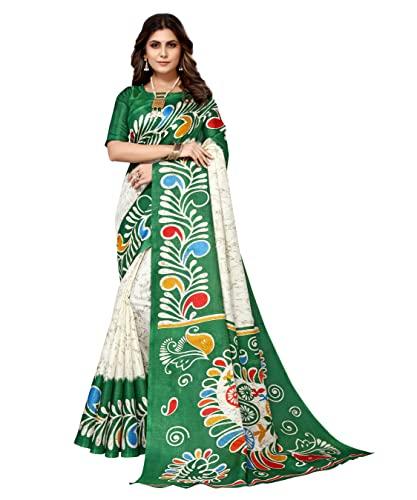 yashika women's khadi saree with blouse piece(urmi green)